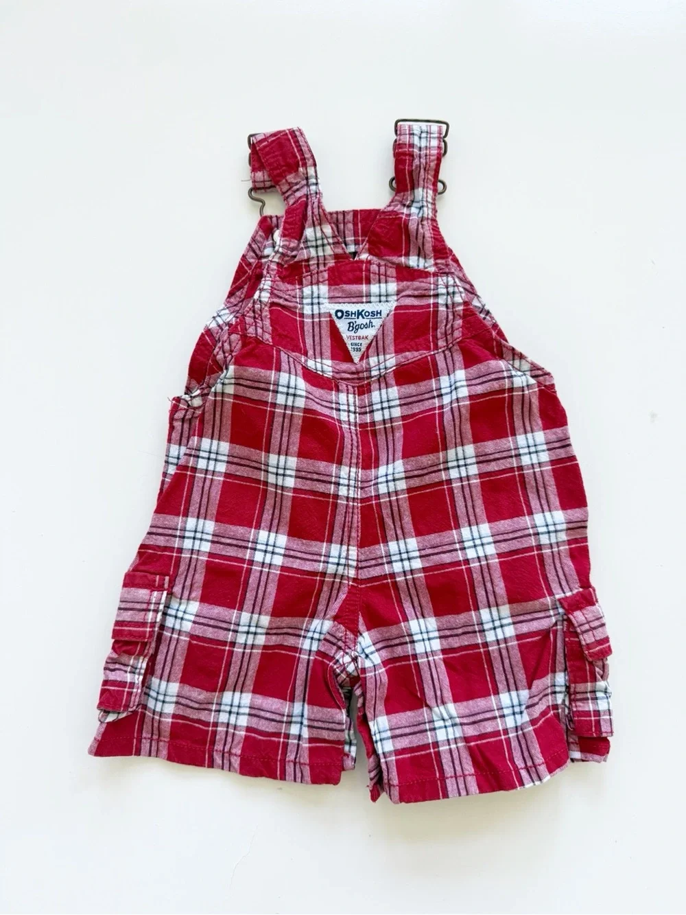 Oshkosh Red Plaid Overalls size 6M